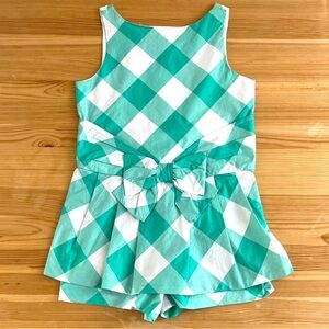 Parisian Daydream Green Plaid Romper